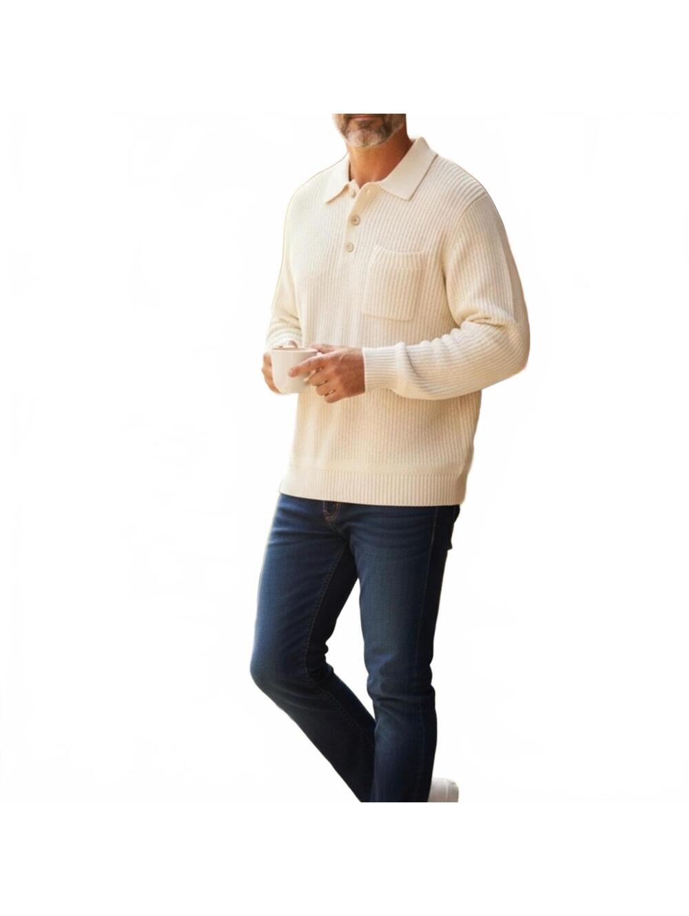 Joe's Jeans Ivory Ruben Polo Sweater Men’s Size M